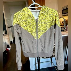 Noir Blanc Zebra print workout zip up sweater